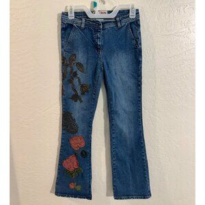 Bisou Bisou Vintage Y2K Floral Embroidered Flare Jeans